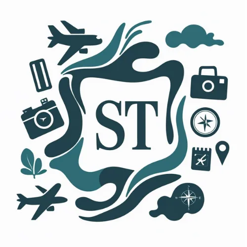Elegant 'ST' Logo with Travel Cutouts